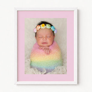 Poster Foto de Nova Bebê Menina Rosa Pálido