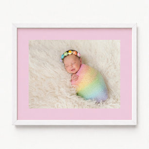 Poster Foto de Nova Menina Bebê Rosa Pálido