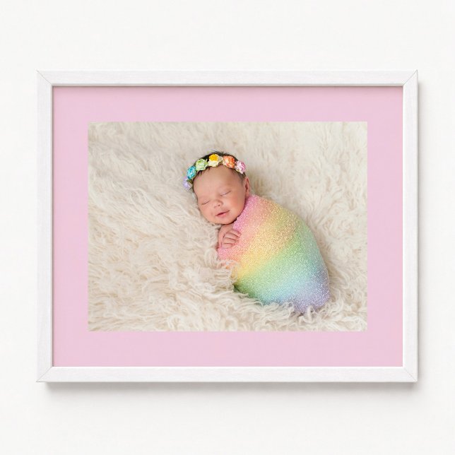 Poster Foto de Nova Menina Bebê Rosa Pálido (Pale Pink New Baby Girl Photo Poster)