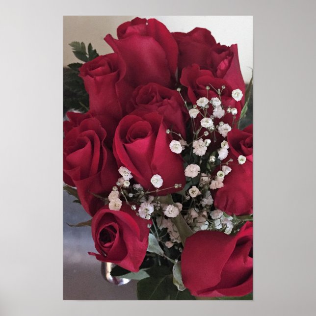 Poster Foto de Rosas Vermelhas (Frente)