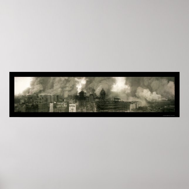 Pôster Foto de San Francisco CA Burning 1906b (Frente)