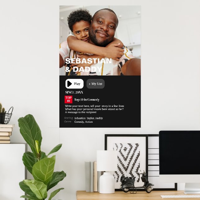 Poster Foto de Sinopse de Filme Personalizado (Escritório em casa)