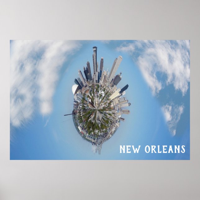 Poster Foto de Viagem do Skyline de Nova Orleans (Frente)