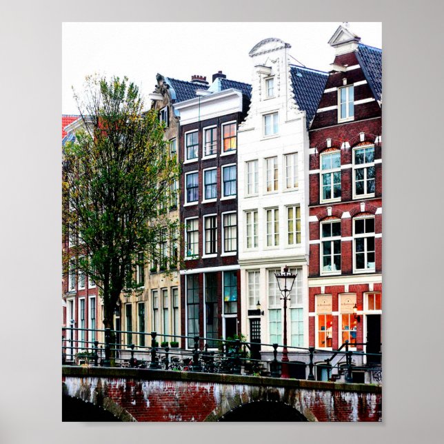 Poster Foto do Canal de Amsterdã (Frente)