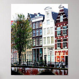 Poster Foto do Canal de Amsterdam