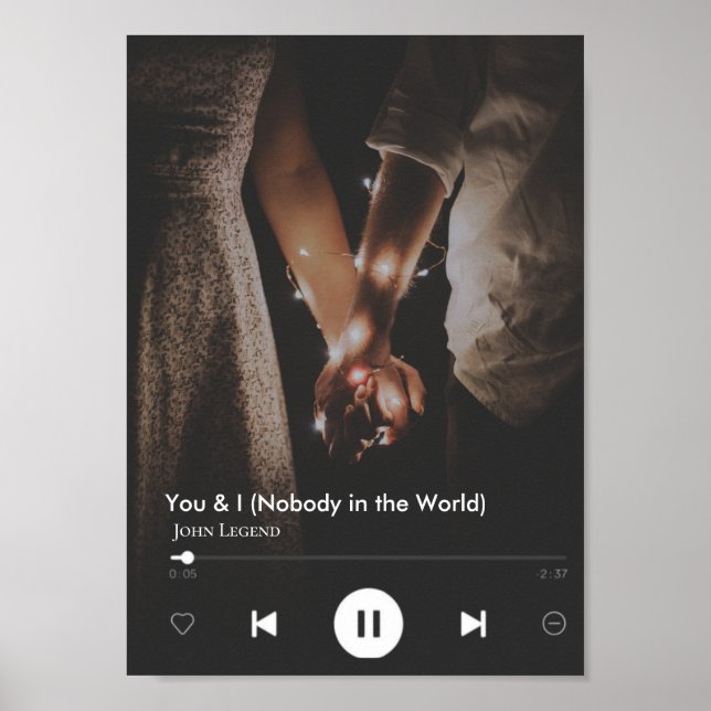 Poster Foto do Casal de Música Personalizada do Dia de os (Frente)