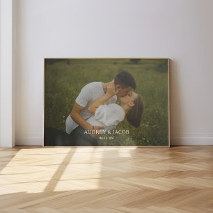 Poster Foto do Casal de Noivos com Nomes Personalizados
