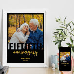 Poster Foto do Casamento do ouro Moderno 50º Aniversário<br><div class="desc">Crie o seu poster de 50º aniversário de casamento com uma das suas fotos favoritas. O modelo de fotografia está pronto para carregar a sua imagem (que é apresentada em formato quadrado) e adicionar os seus nomes e data de casamento. O design apresenta uma tipografia moderna e sobredimensionada e uma...</div>