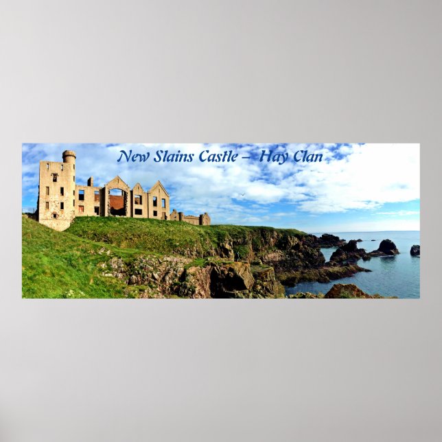 Poster Foto do Castelo de New Slains do Scottish Hay Clan (Frente)