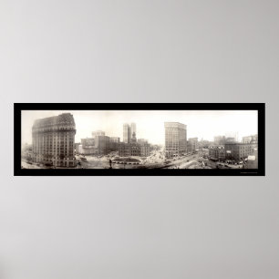 Pôster Foto do centro 1914 de Detroit