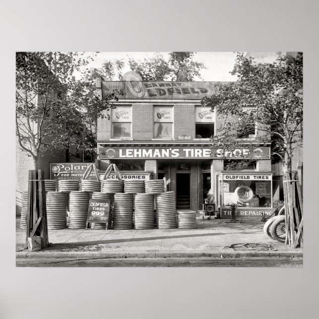Pôster Foto do Compro Vintage Tire, Mecânica, Personaliza (Frente)