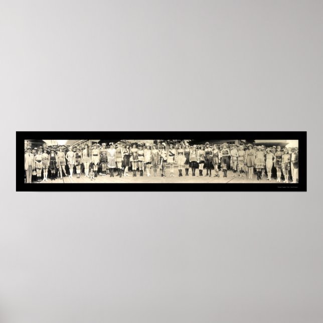 Pôster Foto do desfile da garota balnear 1920 (Frente)