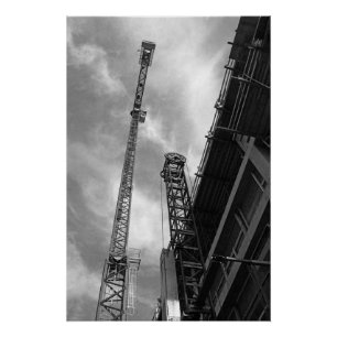 Pôster Foto do equipamento de construção do guindaste &