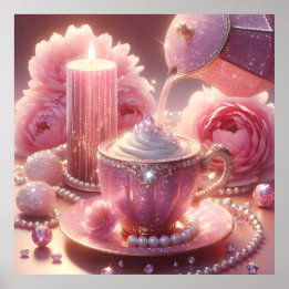 Poster Foto do estilo de vida luxuoso com moda de glamour