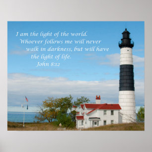 Poster Foto do farol com 8:12 de John