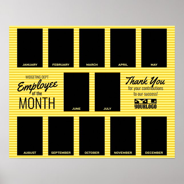 Poster Foto do funcionário de stripes do reconhecimento m (Frente)