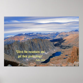 Poster Foto do Lago High Sierra Com Citação de John Muir