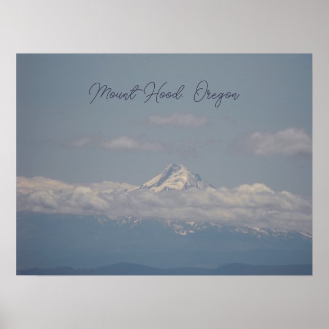 Poster Foto do Monte Hood Oregon Blue Clouds (Frente)