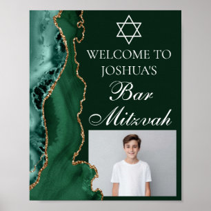 Poster Foto do Partido Mitzvah, Bar de Agate Dourado Verd