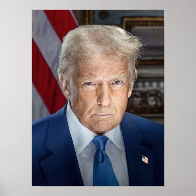 Poster Foto do Retrato Oficial Donald Trump 2025 (Frente)