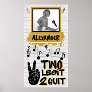 Poster Foto do segundo aniversário Hip Hop Retro 90 com d