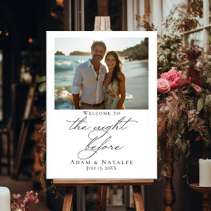 Poster Foto do sinal de boas-vindas na noite anterior