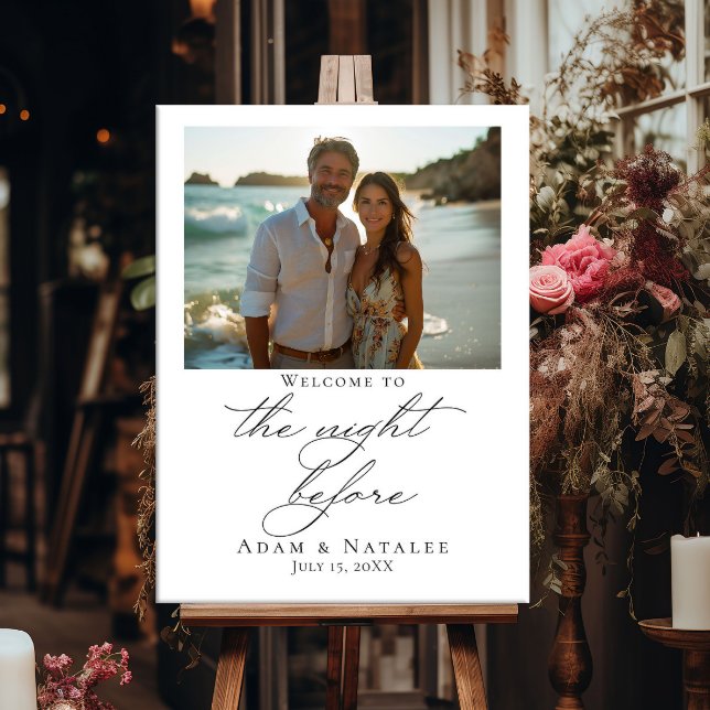 Poster Foto do sinal de boas-vindas na noite anterior (Criador carregado)