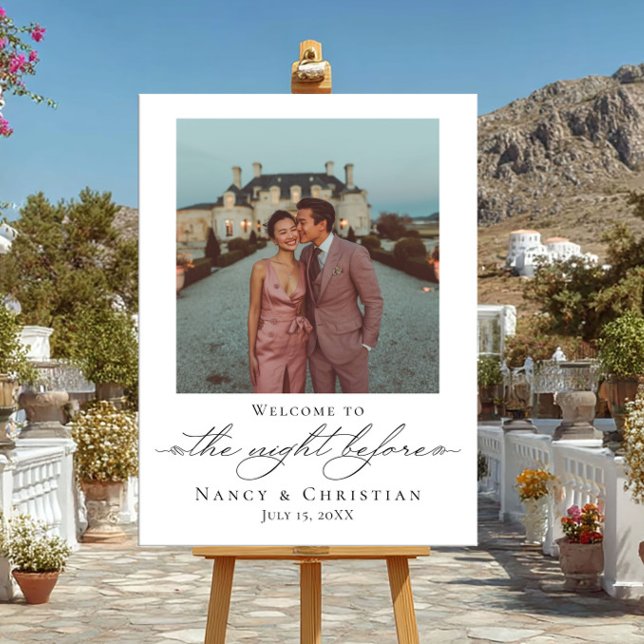 Poster Foto do sinal de boas-vindas na noite anterior (Criador carregado)