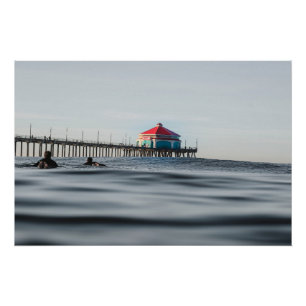 Pôster Foto do Surfer de Fotografia de Cais de Praia de H