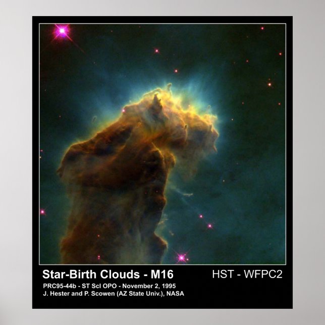 Poster Foto do Telescópio Hubble Cloud M16 (Frente)