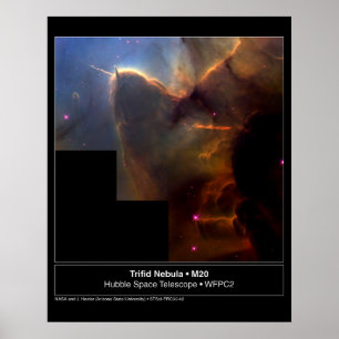 Poster Foto do Telescópio Hubble da Nebula M20 Trifid