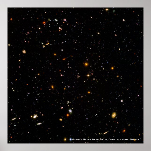 Poster Foto do telescópio Hubble Ultra Deep Field Galaxie (Frente)
