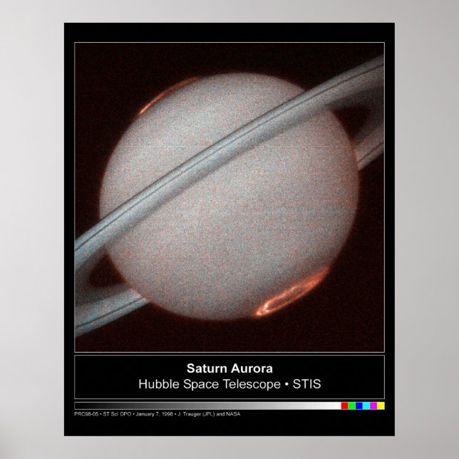 Pôster Foto do Telescópio Saturn Aurora Hubble (Frente)