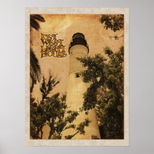 Poster Foto do vintage do farol de Key West