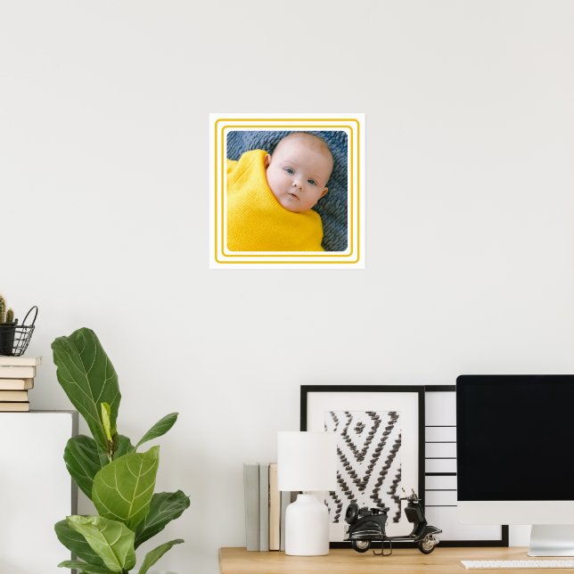 Poster Foto e Borda Colorida Personalizada (Escritório em casa)