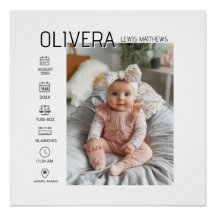 Foto e estatísticas do bebê