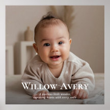 Foto e Nome de Bebê Fofo Minimalista Moderno para 