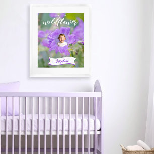 Poster Foto e nome personalizados do Roxo Wildflower