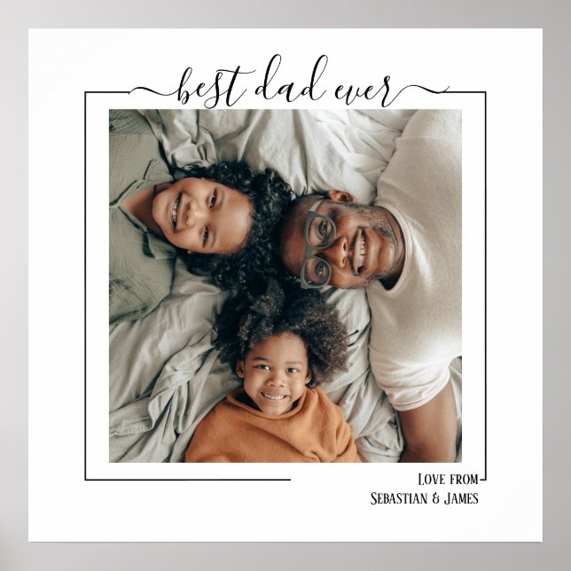 Poster Foto e texto personalizados do melhor Pai (Frente)
