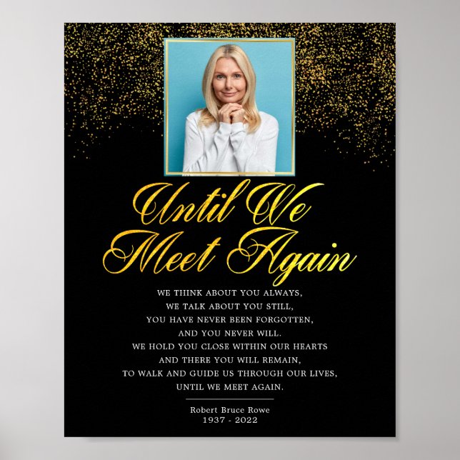 Poster Foto Elegante Memorial Funeral Sinal Poem (Frente)