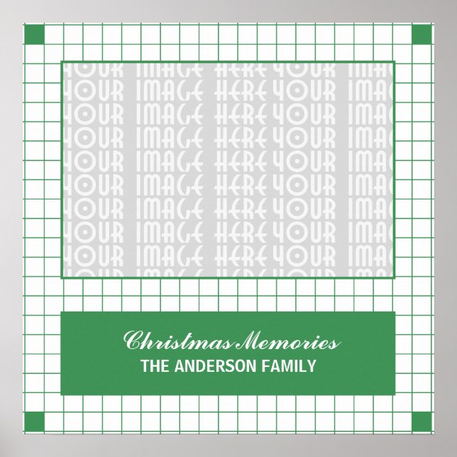 Pôster Foto em Grade Verde (Frente)
