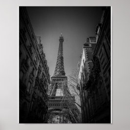 Poster Foto em Preto e Branco da Torre Eiffel