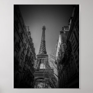 Poster Foto em Preto e Branco da Torre Eiffel
