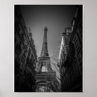 Poster Foto em Preto e Branco da Torre Eiffel