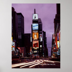 Poster Foto em time-lapse dos anos 80, Times Square cidad