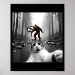 Poster Foto Engraçada de Gato com Bigfoot 67 Seis Sete Me