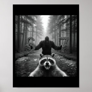 Poster Foto Engraçada de Guaxinim com Bigfoot 67 Seis Set