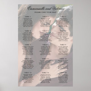 Poster Foto: Faux Vellum Elegant Wedding Seating Chart