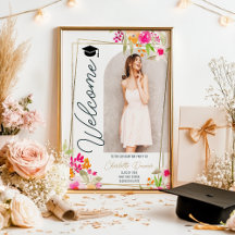 Foto Floral Boho floral com graduação em dourado