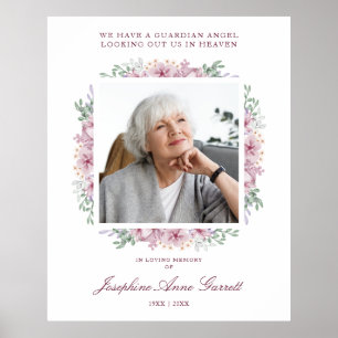 Poster Foto Floral Rosa Lembrança Casamento Queridos